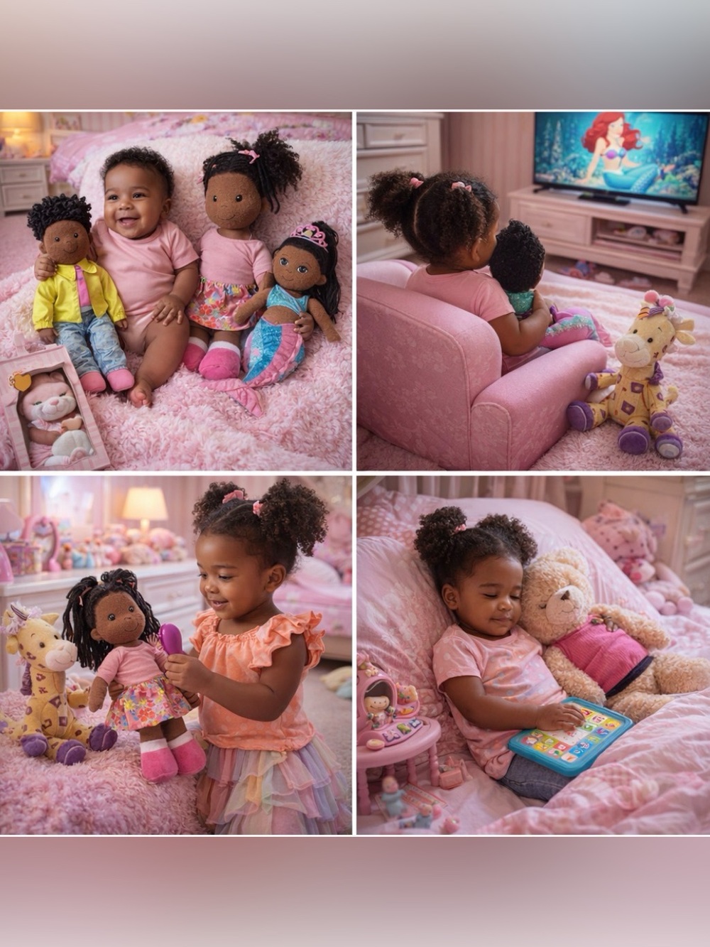 6pc Plush Toy Bundle Teddy Bears Dolls Baby Safe Soft Stuffed Set